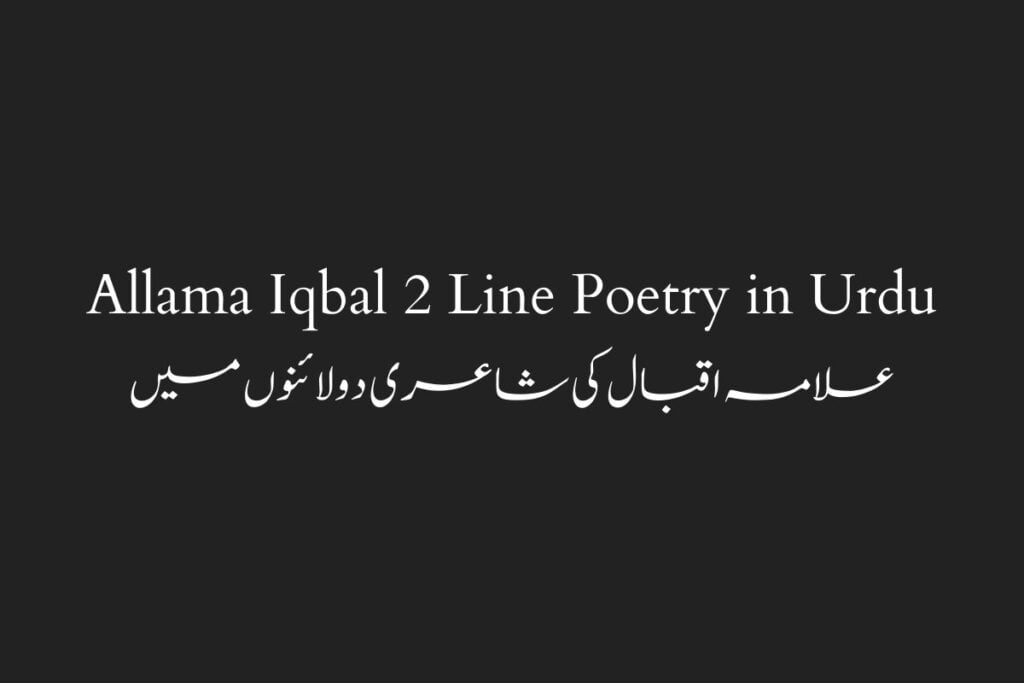 Allama Iqbal 2 Line Poetry in Urdu علامہ اقبال کی شاعری دو لائنوں میں